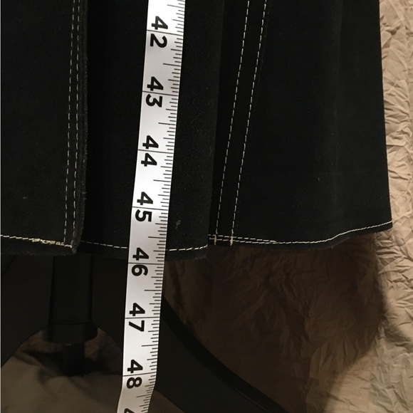 Vintage black suede trench coat white stitching. Historic Sears Roebuck & USA Co - Picture 6 of 16